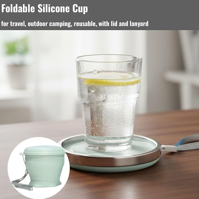 Foldable Silicone Cup Reusable foldable Travel Mug Compact Portable Camping Cup for Outdoor Enthusiasts and Travelers