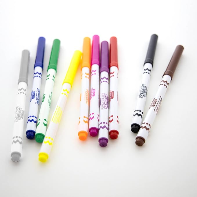 BAZIC PRODUCTS Washable Super Tips Markers, 10 Classic Colors