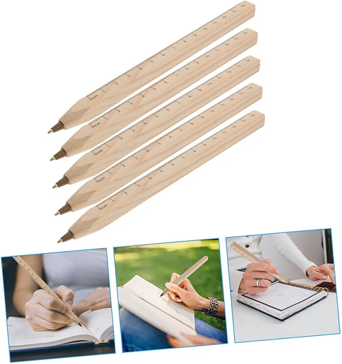 COHEALI 20pcs Black Wood Ballpoint Pens Carpenter Drawing Pens Natural Biodegradable Solid Wood Vintage Rolling Ballpoint for Construction and Woodwork Supplies