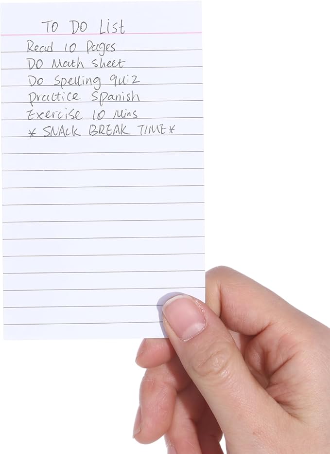 400 Count Vertical Ruled Index Cards 3 X 5 Flash Card Double Sided Lined Notecards Heavy Weight Ruled Checklist Thick Recipe Cards for Studying, School, Home and Office,White