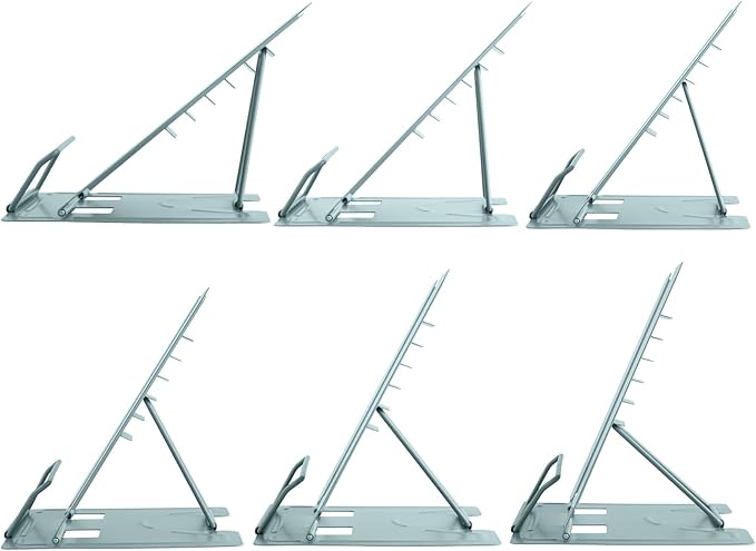 Honagu Metal Desk Book Holder, Hands Free Adjustable Cookbook & Document Holder, Portable Bookstand for Music Books, Textbooks, Recipes, Tablets & iPads (Olive Green)