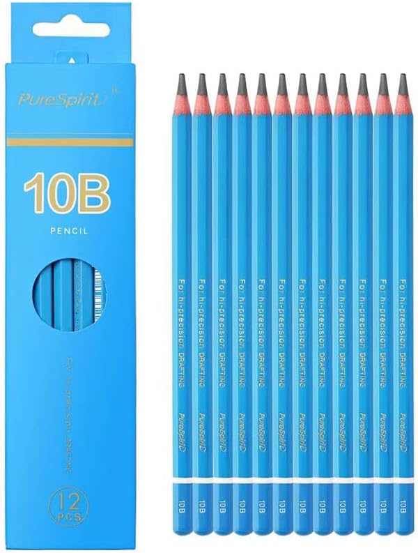 Sketch Pencils for Drawing, 12pcs Professional Art Drawing Pencils for Shading, Sketching & Doodling | Graphite Pencil for Artists & Beginners - 10B
