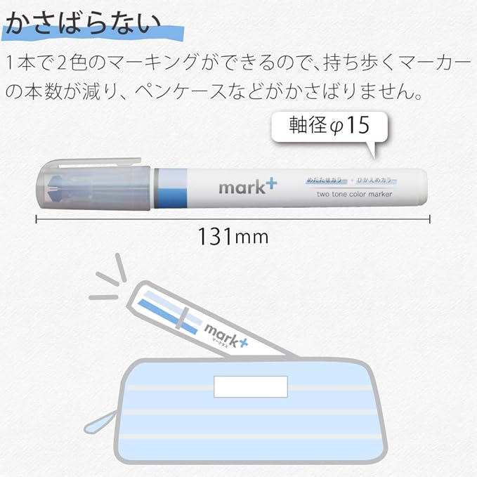 KOKUYO Pastel Highlighters, 2 Tone Chisel Tip Bible Markers in Assorted Colors, No Bleed Quick-Dry Art Marker for Journal, Planner, Notes. Japan Import (PM-MT100-5S)