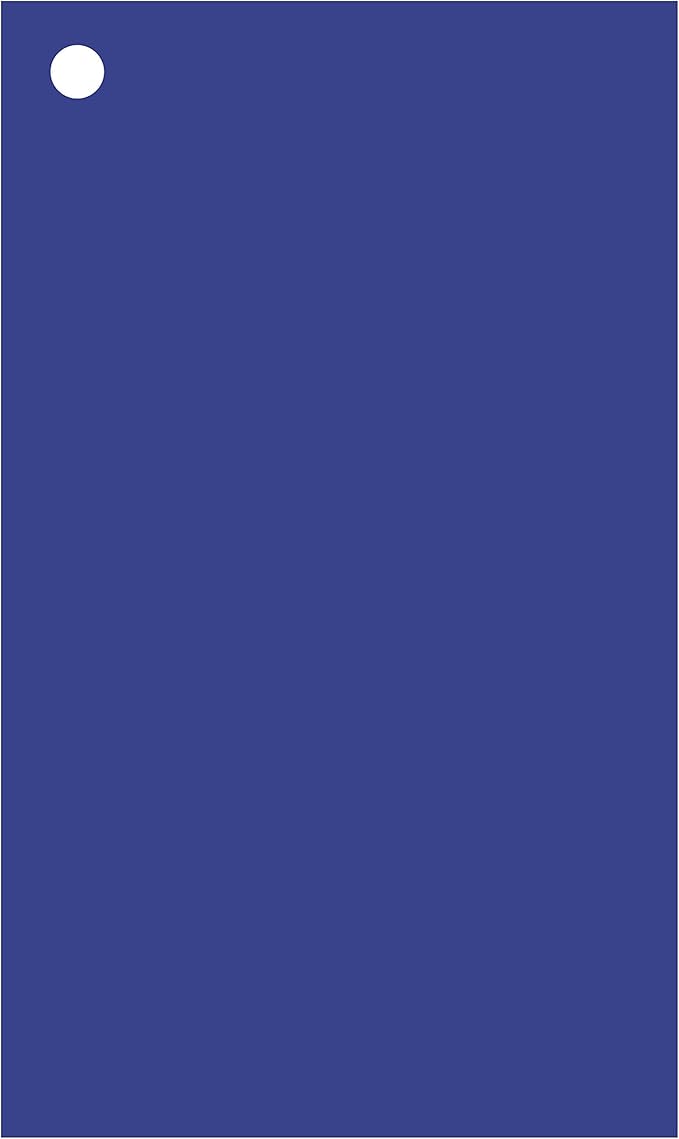 Colonial Cards: 150 Color Cardstock 3" x 5" Index Cards, Unruled with Corner 1-Hole Punched and 4 Binder Rings, Dark Blue