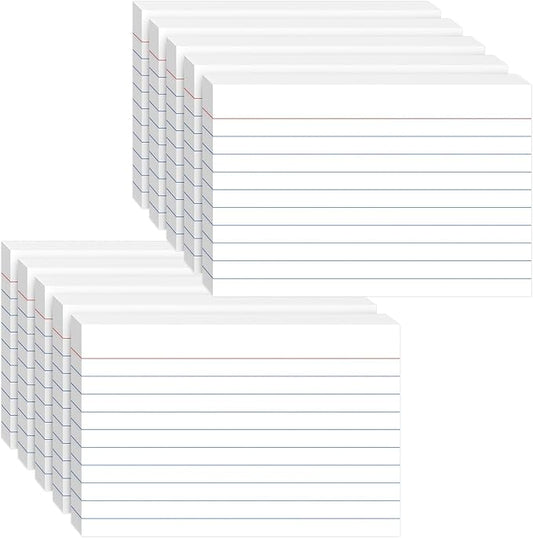Index Cards 4x6, 400 Sheets, Ruled White Flash Cards for Effective Studying and Note-Taking, Premium Note Cards, Essential School Supplies for College & Office, Home Organization & Study Supplies