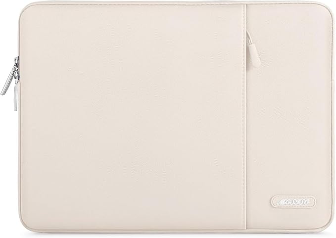 MOSISO Laptop Case 16 inch, 15-15.6 inch Laptop Sleeve Compatible with MacBook Pro 16 M5 M4 M3 M2 M1, HP Acer Dell Lenovo ASUS, Polyester Vertical Computer Sleeve Bag with Pocket, Sand