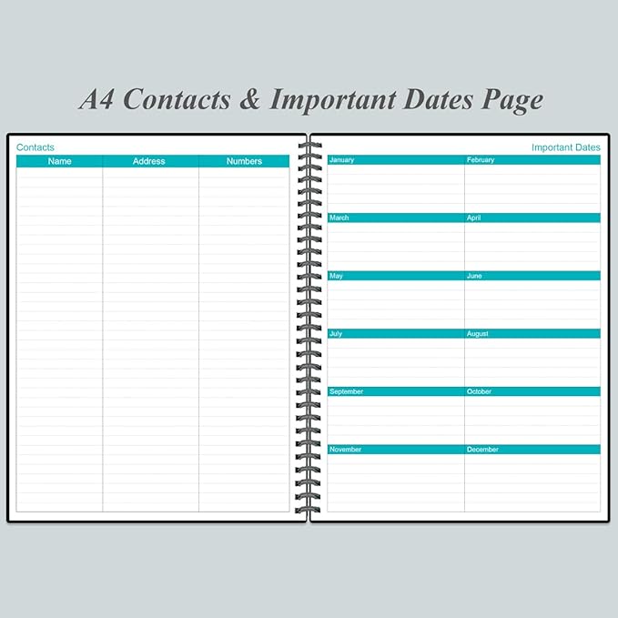 Undated Planner Pro - 8.5" x 11" Weekly & Monthly Planner to Achieve Goals & Increase Productivity, 12 Months Undated Agenda Daily Planner, Start Anytime, Black