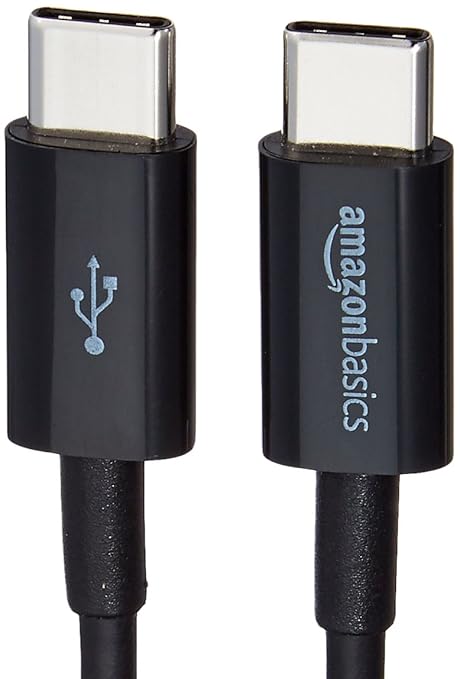 Amazon Basics USB-C to USB-C 2.0 Fast Charging Cable, 480Mbps Speed, USB-IF Certified, for Apple iPhone 16/15, iPad, Samsung Galaxy, Tablets, Laptops, 3 Foot, Black (Pack of 2)