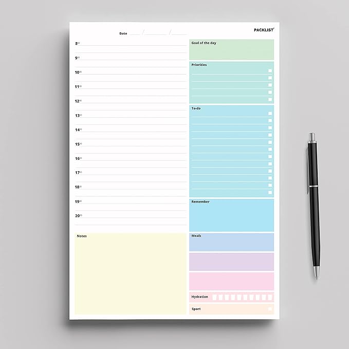 Undated Desk Planner Pad - 8.5 x 11 Inches Tear-Off To Do List Notepad | 52 Sheets for Daily Schedule, Work Office, Study & Family Organization