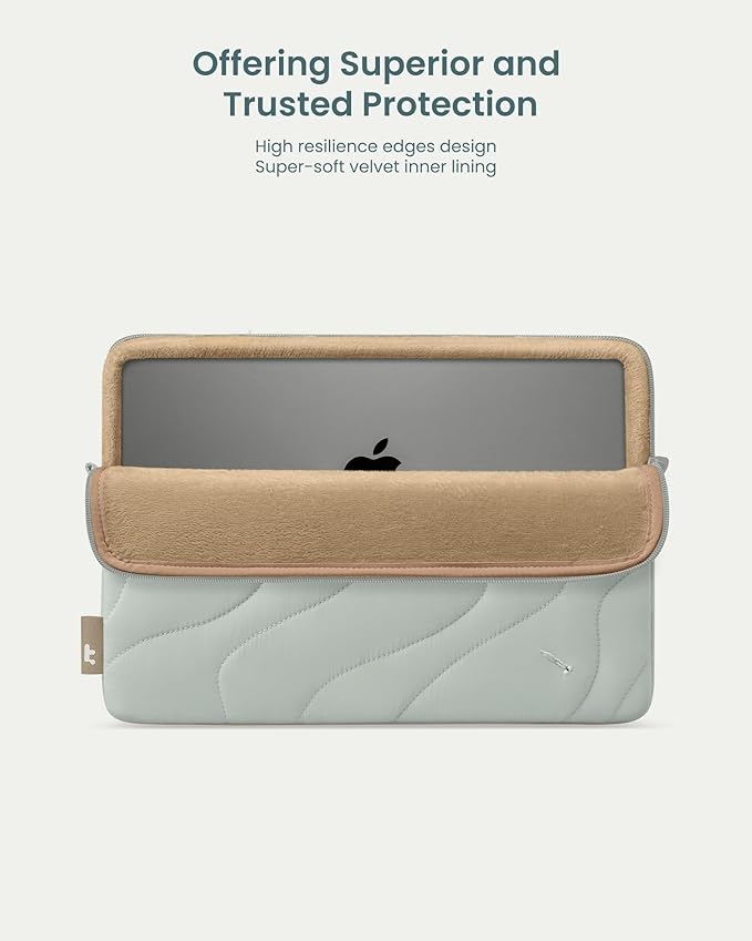tomtoc 360 Protective Puffy Laptop Sleeve for 15-inch MacBook Air M5/A3448 (2026), M4/A3241 2025, M3/A3114, M2/A2941, 15" Surface Laptop 7th(Copilot+ PC)/6/5/4/3, Quilted Puffer Soft Computer Case Bag