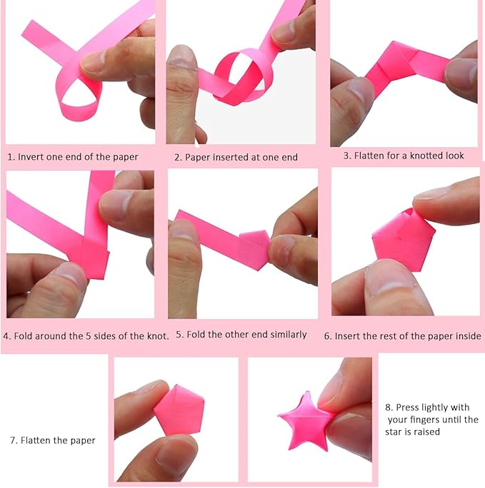 Origami Paper Stars, Colorful Handcraft Origami Lucky Star Paper DIY Paper Arts Creativity Hand Art Crafts (Happy Girl(540) sheets)