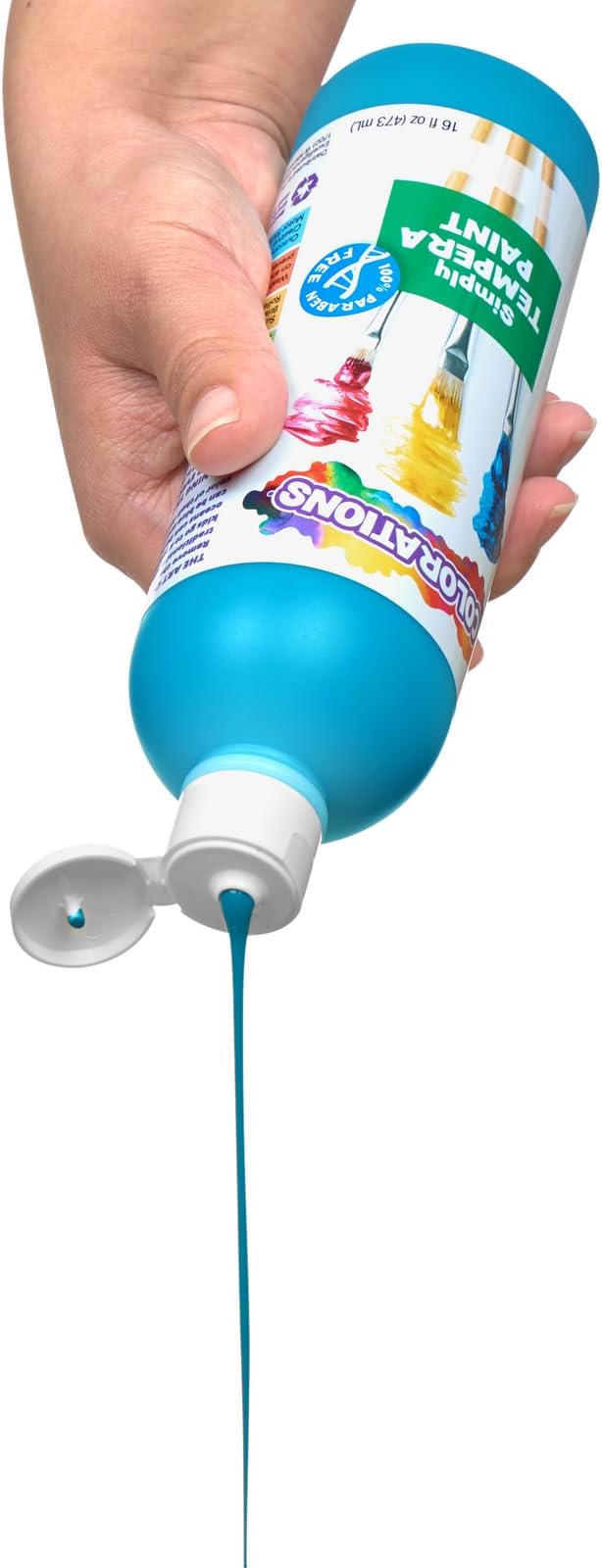 Colorations Paraben-Free Tempera Paint for Kids - Brown, 16 Ounce Bottle, Non-Toxic and Made in The USA