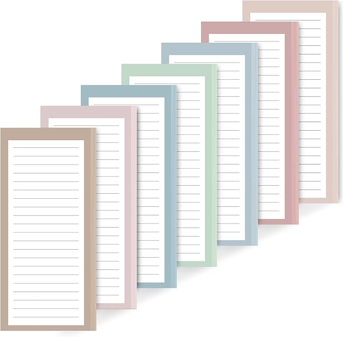 AZUREAL 7P Magnetic Notepads for Refrigerator, 30 Pages/Book Grocery List Magnet Pad for Fridge, Design Magnetic List Pad for Fridge, Grocery List Notepad, List, To-Do Memos