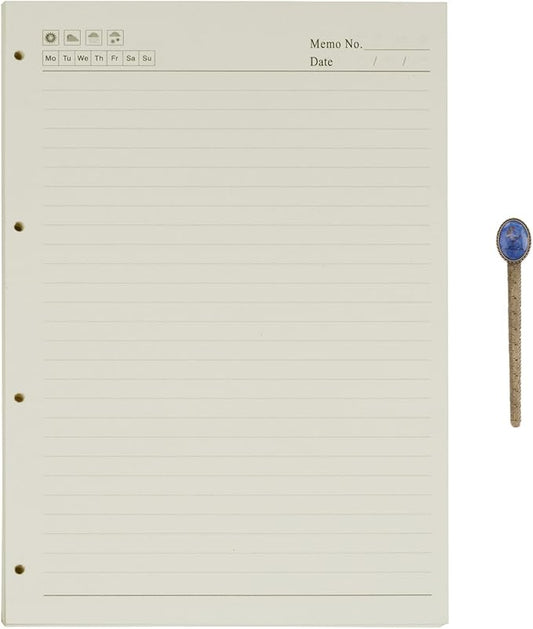 A4 Refill Paper 4 Hole Punched Filler Paper Refills for A4 Loose Leaf Notebook Travel Journal Personal Diary Planner Binder, 80 Sheet/160 Page, Lined Paper
