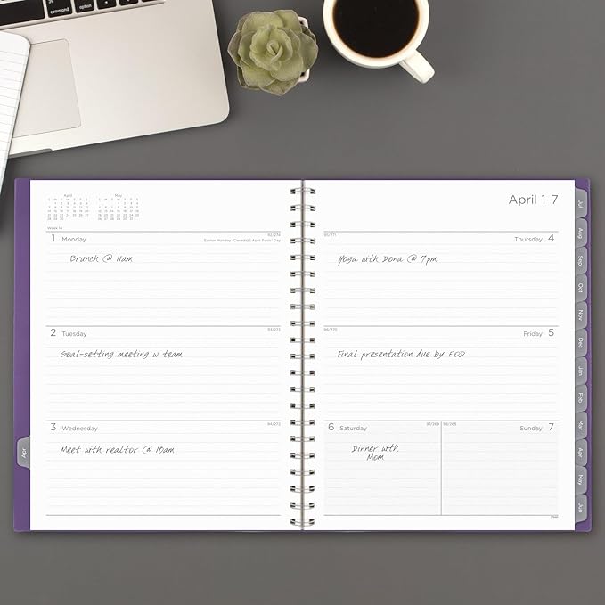 Mead Planner 2024-2025 Academic, Weekly & Monthly, 8 1/2" x 11", Large, Basic, Purple (CAW62059)