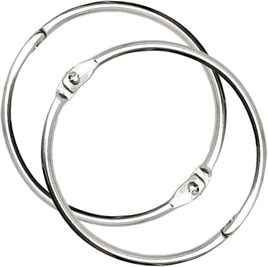 2 Inch Binder Rings (10 Pack) Heavy Duty Loose Leaf Metal Book Rings, Nickel Plated Steel Keychain Key Rings for Index Cards, Flashcards & Organizing Ideal for School, Home & Office