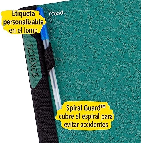 Five Star Advance Spiral Notebook + Study App, 5 Subject, College Ruled Paper, 8-1/2" x 11", 200 Sheets, Spiral Guard, Movable Tabbed Dividers, Seaglass Green (73148)