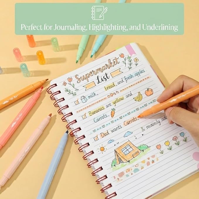Mr. Pen- Dual Tip Bible Highlighters, 8 Pack, Pastel Colors, Fast Dry Highlighters Set, Cute Markers for Bible Study, Journaling, School, Office Supplies and Accessories
