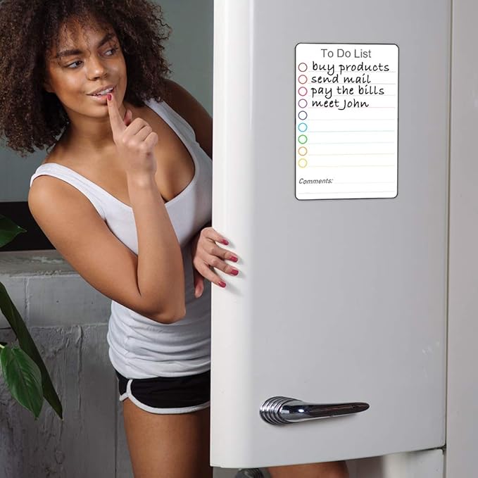 Small Magnetic to Do List for Locker 5x7 - Dry Erase Magnetic to Do List for Fridge - Magnet to Do List for Refrigerator - Mini Lined Magnetics Whiteboard for Locker - Daily to Do List Checklist