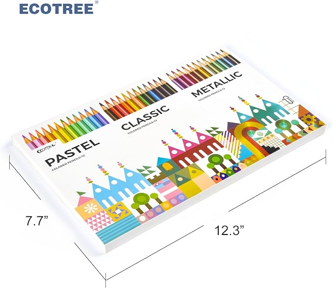 ECOTREE Colored Pencils, Drawing Pencils Colored Pencil for Adult Coloring Art Supplies for Coloring, Drawing, Shading, Back to School Supplies, 36 Count