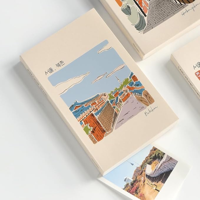 Monolike Seoul Paperback Line Notebook - 03. Bukchon_Design note, Mini note, Simple note, Notebook, 192 Pages, 4.13x6.69