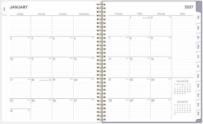 Blue Sky 2027 Weekly and Monthly Planner Calendar, January 2027 - December 2027, 8.5" x 11", Flexible Cover, Laminated Tabs, Durable Twin Wire Binding, Storage Pocket, Tula