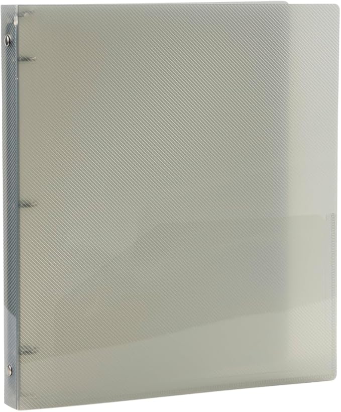 JAM PAPER Plastic 0.5 inch Binder - Smoke Grey 3 Ring Binder - Sold Individually