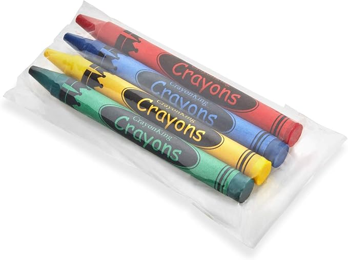 CrayonKing 1000 Bulk Crayons – 250 Individually Wrapped Cello Packs of 4 | Crayon Party Favors for Kids | Restaurants, Classrooms & Goodie Bags | Non-Toxic