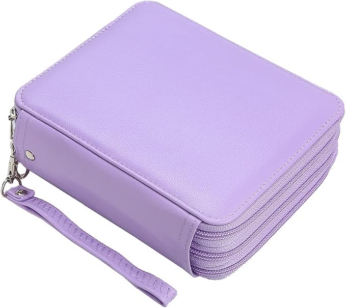 72 Slots Pencil Case Organizer w/Removal Handle Strap | 3-Layer Zipped Pencils Box Large for Colored Pencils Watercolor Pencils for Office and Travel for Artist