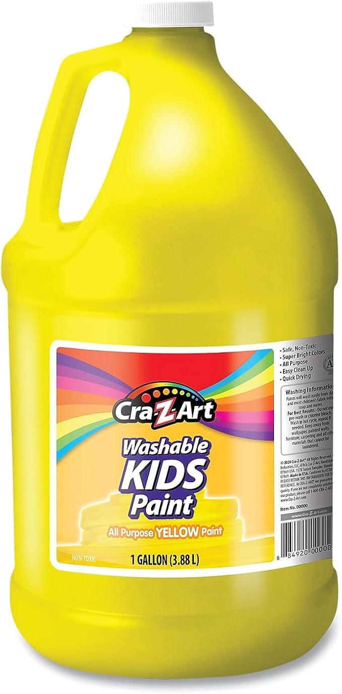 Cra-Z-Art Kids Washable Tempera Poster Paint Non-Toxic Art Supplies - Yellow - 1 Gallon