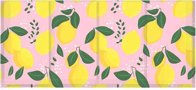 Aslsiy Lemon Fruit (2) Pen Holder for Women 4 Compartments Acrylic Pencil Holder Clear Makeup Brush Holder Desk Organizer Office Supplies