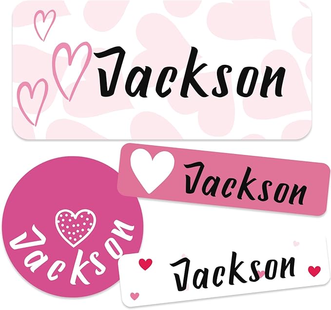 Daycare Name Labels for Kids, 360pcs Waterproof & Removable Name Stickers for Water Bottles, Lunch Boxes and School Daycare Name Tag (Love)
