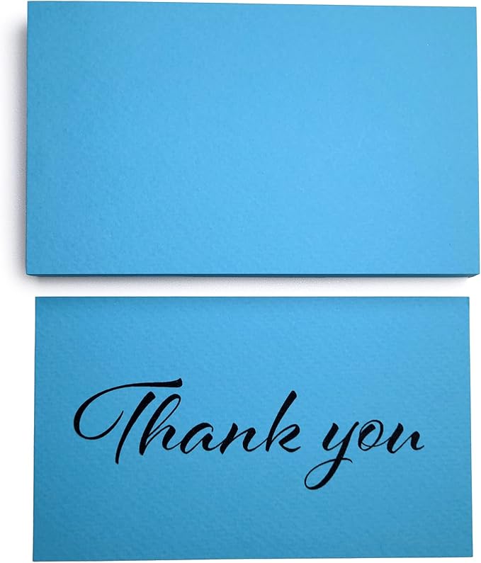 PPAPPAPPIYO 50 Pack 3x5 Colored Index Cards, 180gsm Premium Textured Blank Flash Cards, Heavyweight Cardstock for Study, Recipes, and DIY Crafts (blue)