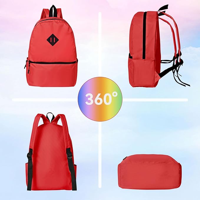 12 Pack Backpacks in Bulk,17-inch Lightweight Bookbags for Elementary,Middle,and High School Students,Bulk Backpacks for Kids,Boys,Girls,Classroom,Travel,Gym Supplies,Assorted 12 Colors