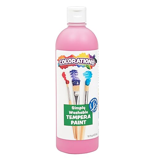 Colorations Washable Tempera Paint, 16 fl oz, Pink, Non Toxic, Vibrant, Bold, Kids Paint, Craft, Hobby, Fun, Art Supplies