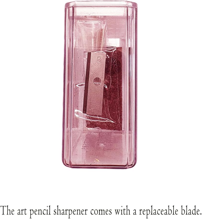 4-Hole Art Pencil Sharpener,Sketch Sharpener,Long Lead Grinding Tool,Pencil Grinder,Suitable for Artists and Drawing Enthusiasts (F.2 Pieces(Pink))