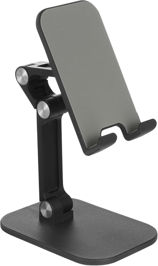 Kisangel Adjustable Desktop Phone and Tablet Stand, Multi-Functional Black Holder for Online Classes and Live Streaming, Compatible with Smartphones and Tablets