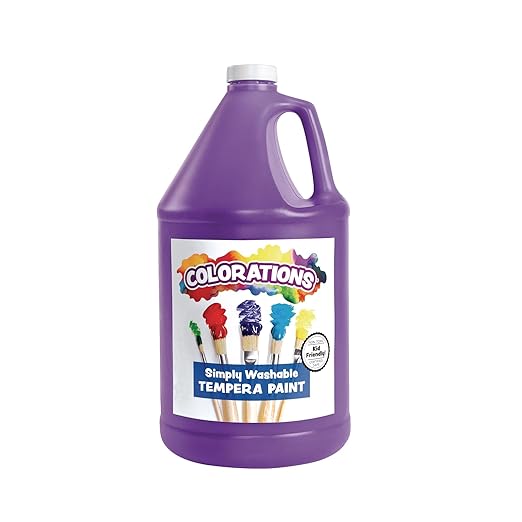 Colorations Paraben-Free Washable Tempera Paint for Kids - 1 Gallon Value Size. Vibrant Purple, Non-Toxic and Made in The USA