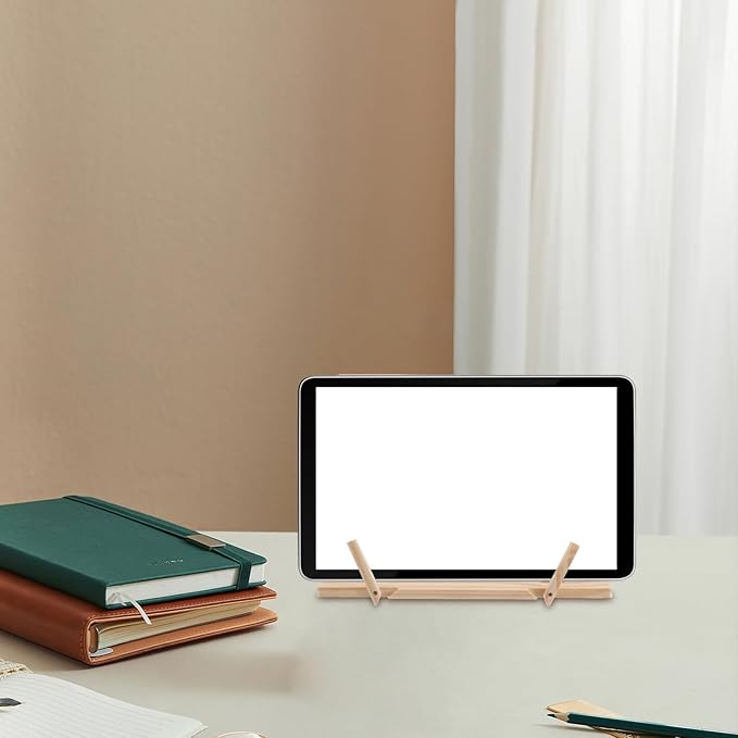 NUOBESTY Wooden Adjustable Stand Ergonomic Book Holder for Textbooks and Recipe Books Portable Foldable Design for Easy Storage and Heat Dissipation