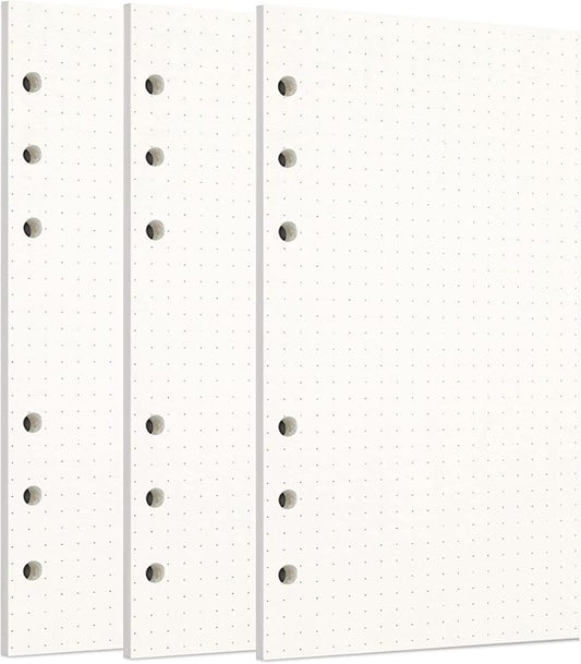 Zelten 3 Pack A6 135 Sheets/270 Pages Dotted Loose Leaf Punched Paper Refills Paper for 6 Hole Binder Personal Organizer Diary Notebook Refillable Planner