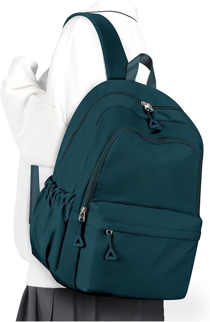 winspansy Backpack for School Teenage Girls Boys,Waterproof Lightweight School Bags Travel Daypack Simple Cute College Backpack Rucksack for Women Men fit 14 Inch Laptop,Peacock Blue
