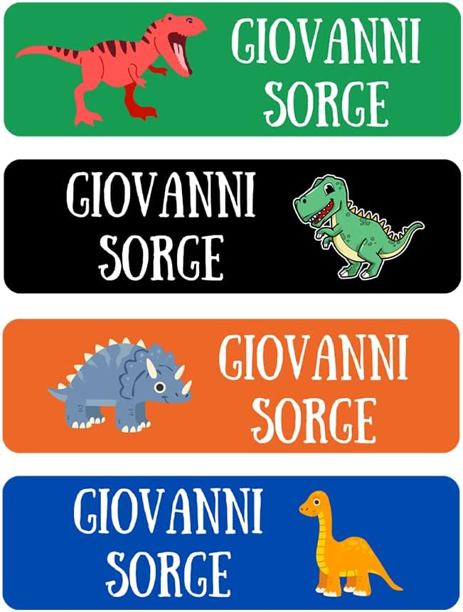 128 Custom Waterproof Dishwasher Safe Kid Name Labels for Daycare, School Supply, Baby Bottles, Lunch Boxes and Cups, Travel. Cute Personalized Design Name Stickers (Pattern 3)