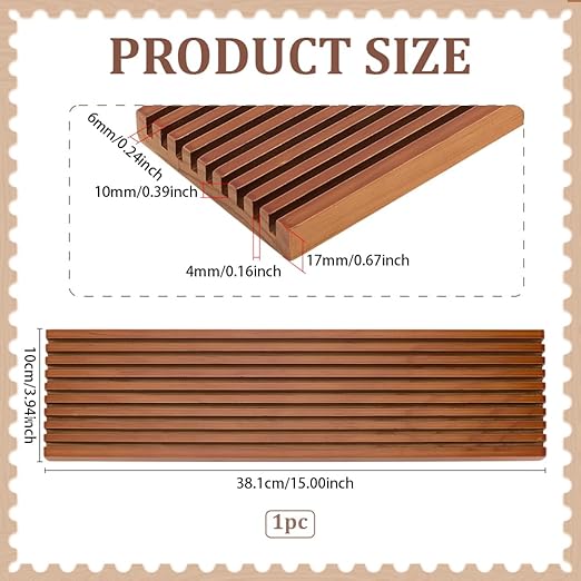 PH PandaHall 9-Slot Wooden Quilting Ruler Organizer, Ruler Holder Storage Rack Rulers Stand for Quilting Rulers 4mm Grid Ruler Holder for Home Sewing Accessories and Supplies, Brown, 14.9x3.9 inches