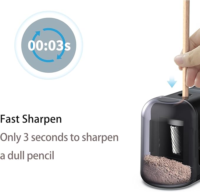 Battery Operated Electric Pencil Sharpener, Portable Electric Pencil Sharpener for Kids, for No.2/Color Pencils (6-8mm), School, Home, Office, Classroom(Purple)