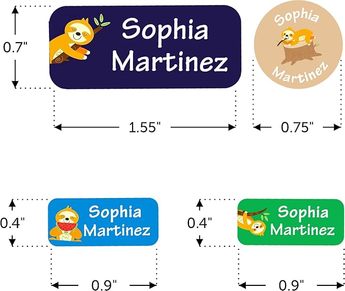 Waterproof Custom Name Stickers (135 Labels) - Personalized Daycare Labels for Clothing, Water Bottles, Lunch Boxes & School Supplies - Ideal for Camp & Daycare - No-Iron (Monkeyss)