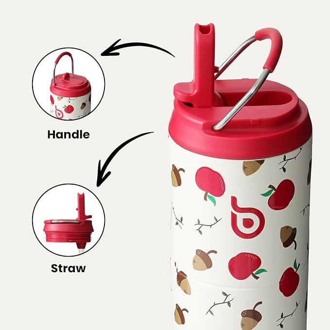 BOTTLE BOTTLE Insulated Water Bottle 24oz with Straw Lid and Handle Sports | for Travel Gym school,Stainless Steel Water Bottles,Double-Wall,Vacuum Metal,Leak Proof,BPA-Free