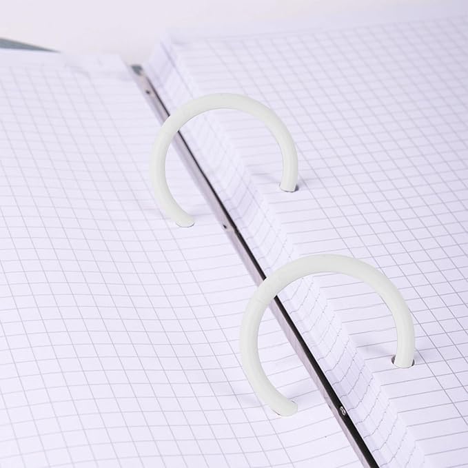120 Pcs 1-1/2 Inch Plastic Binder Rings, Loose Leaf Binder Book Rings, Black Index Card Rings Binder Clip Rings for Flash Cards, Key Rings, Index Cards, Paper (40mm, White)