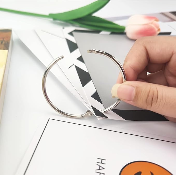 2 Inch Binder Rings (10 Pack) Heavy Duty Loose Leaf Metal Book Rings, Nickel Plated Steel Keychain Key Rings for Index Cards, Flashcards & Organizing Ideal for School, Home & Office