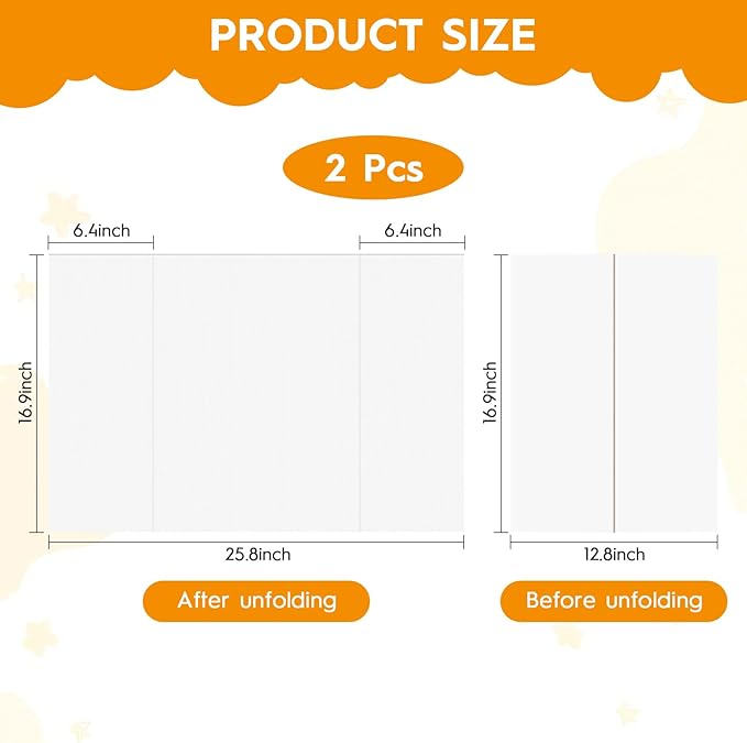2 Pack Display Boards for Presentations, 25.8" X 16.9" Cardboard Poster Board with Smooth Finish & Fibrous texture Interior, Foldable for School Projects, Science Fairs, Event Displays, and Business