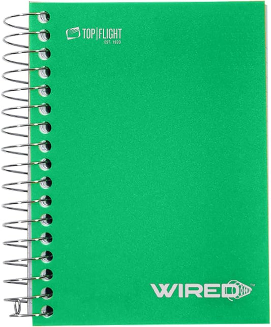 Top Flight Wired Chub Wirebound Notebook, 180 Sheets, College Rule, 5.5 x 4 Inches, 1 Notebook, Cover May Vary (43001)